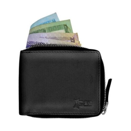 Black Zippered Bi-Fold Slim Wallet SB-W55, 2 image