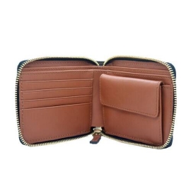 Tan Color Zippered Bi-fold Slim Wallet SB-W54, 4 image