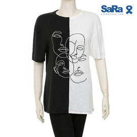 SaRa Ladies T-Shirt (SRK22A-Black & White)