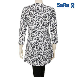 SaRa Ladies Casual Shirt (WCS12FA-WHITE & NAVY PRINT), 2 image