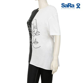 SaRa Ladies T-Shirt (SRK22A-Black & White), 3 image