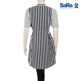 SaRa Ladies Shrug (NWS05B-Navy with white stripe), 2 image
