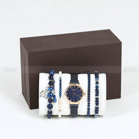 IEKE 88055 Classic Royal Blue Mesh Stainless Steel Analog Watch For Women - RoseGold & Royal Blue, 2 image