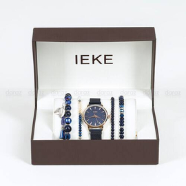 IEKE 88046 Standard Royal Blue Mesh Stainless Steel Analog Watch For Women - RoseGold & Royal Blue