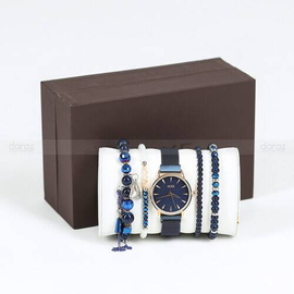 IEKE 88046 Standard Royal Blue Mesh Stainless Steel Analog Watch For Women - RoseGold & Royal Blue, 2 image