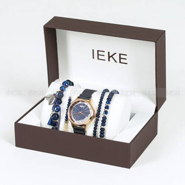 IEKE 88063 Classic Royal Blue Mesh Stainless Steel Analog Watch For Women - RoseGold & Royal Blue, 3 image
