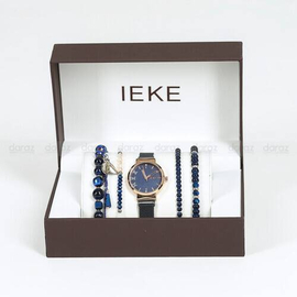 IEKE 88054 Classic Royal Blue Mesh Stainless Steel Analog Watch For Women - RoseGold & Royal Blue