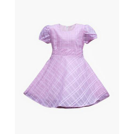 Purple Tissue Inside Cotton Frock For Girls, Baby Dress Size: 3-4 years