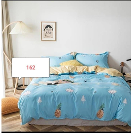 Sky Blue & Fruit Cotton Bed Cover With Comforter