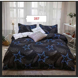 Black Star Cotton Bed Cover With Comforter
