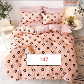 Baby Pink Cotton Bed Cover With Comforter