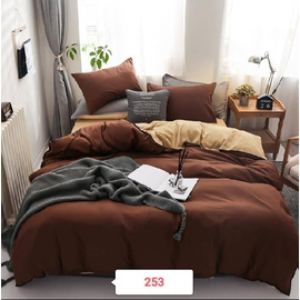 Brown Cotton Bed Cover With Comforter
