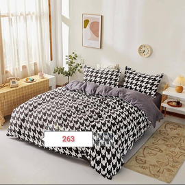 Black and White Cotton Bed Cover