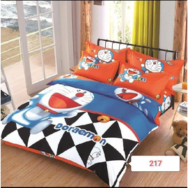 Doraemon Blackwhite Cotton Bed Cover