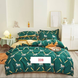 Green Horse Cotton Bed Cover