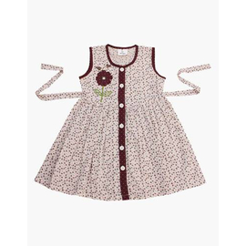 White Multi Print Cotton For Girls, Baby Dress Size: 9-12 months