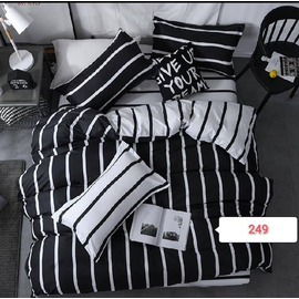Black and White Cotton Bed Cover With Comforter