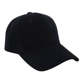 Solide Black Curved Cap For Men