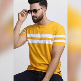Yellow & White 2 Step  T-Shirt For Men