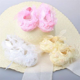 Infant Newborn Baby Girl Princess Non-Slip Lace Flower Shoes Baby Shoes, 2 image