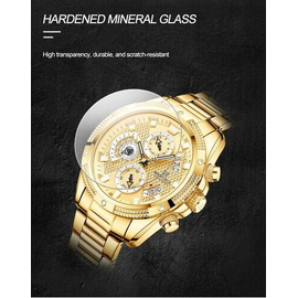 Naviforce NF8021 Golden Stainless Steel Chronograph Watch For Men - Golden, 10 image