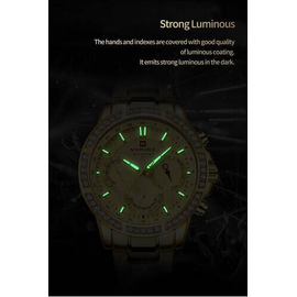 Naviforce NF9196D Golden Stainless Steel Chronograph Watch For Men - Golden, 9 image