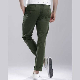 NZ-3108Slim-Fit Chino Gabardine Pants - Olive, Size: 30, 2 image