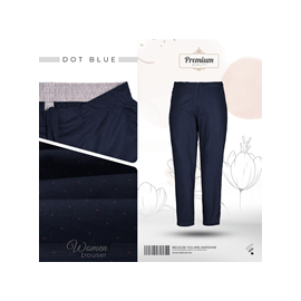 Women Premium Trouser-Dot Blue