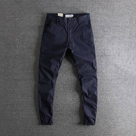 NZ-3186Slim-Fit Chino Gabardine Pants - Deep Black