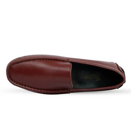 Maroon Plain Leather Loafer SB-S137, Size: 39, 3 image