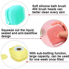 2 in 1 Silicone Bath Body Brush with Shampoo Dispenser, 8 image