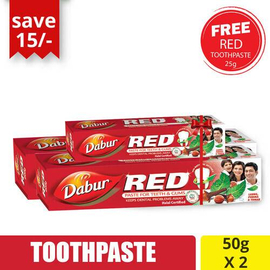 Dabur Red Toothpaste Dual Pack (Free 25 gm) 50 gm