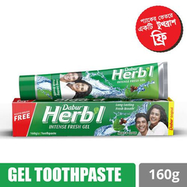 Dabur Herb'l Intense Fresh Gel Toothpaste (Free Toothbrush) 160 gm
