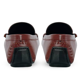 Maroon Plain Leather Loafer SB-S137, Size: 39, 4 image