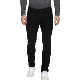 NZ-13078 Slim-fit Stretchable Denim Jeans Pant For Men - Deep Black, 5 image