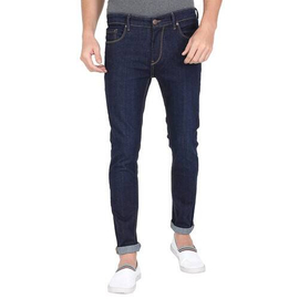 NZ-13065 Slim-fit Stretchable Denim Jeans Pant For Men - Dark Blue