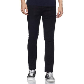 NZ-13066 Slim-fit Stretchable Denim Jeans Pant For Men - Deep Black