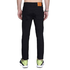NZ-13071 Slim-fit Stretchable Denim Jeans Pant For Men - Deep Black, 6 image