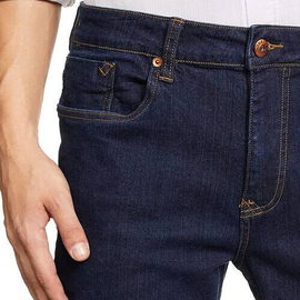 NZ-13044 Slim-fit Stretchable Denim Jeans Pant For Men - Dark Blue, 4 image