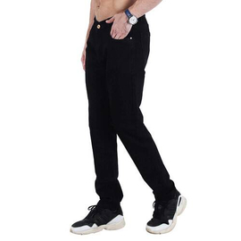 NZ-13069 Slim-fit Stretchable Denim Jeans Pant For Men - Deep Black, 2 image