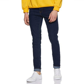 NZ-13058 Slim-fit Stretchable Denim Jeans Pant For Men - Dark Blue