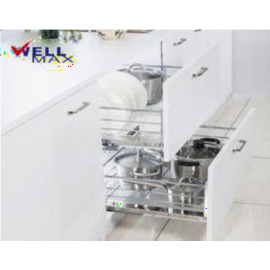 Stove Drawer Basket Chrome white