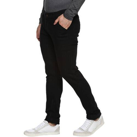 NZ-13078 Slim-fit Stretchable Denim Jeans Pant For Men - Deep Black, 3 image