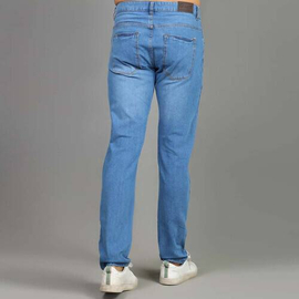 NZ-13005 Slim-fit Stretchable Denim Jeans Pant For Men - Dark Blue, 3 image