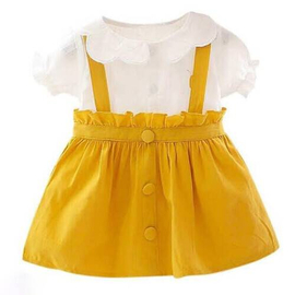 Yellow & White Beauty Tops & Pant For Baby, Baby Dress Size: 0-3 years