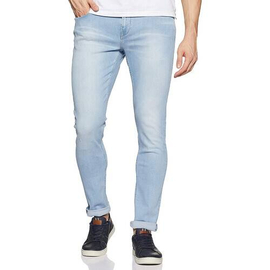 NZ-13070 Slim-fit Stretchable Denim Jeans Pant For Men - Light Blue