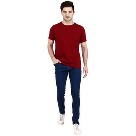 NZ-13033 Slim-fit Stretchable Denim Jeans Pant For Men - Deep Blue, 5 image