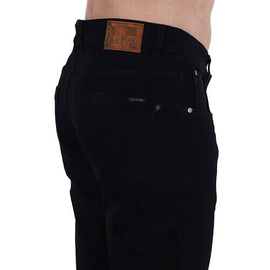 NZ-13069 Slim-fit Stretchable Denim Jeans Pant For Men - Deep Black, 5 image