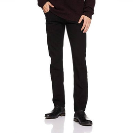 NZ-13048 Slim-fit Stretchable Denim Jeans Pant For Men - Deep Black