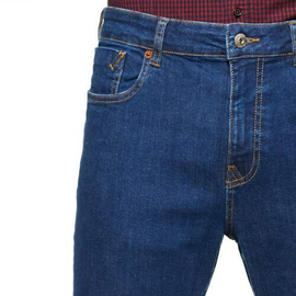 NZ-13045 Slim-fit Stretchable Denim Jeans Pant For Men - Dark Blue, 4 image